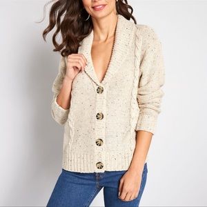 NWT Modcloth Cozy Moment Shawl Collar Cardigan
in Oatmeal - 1X